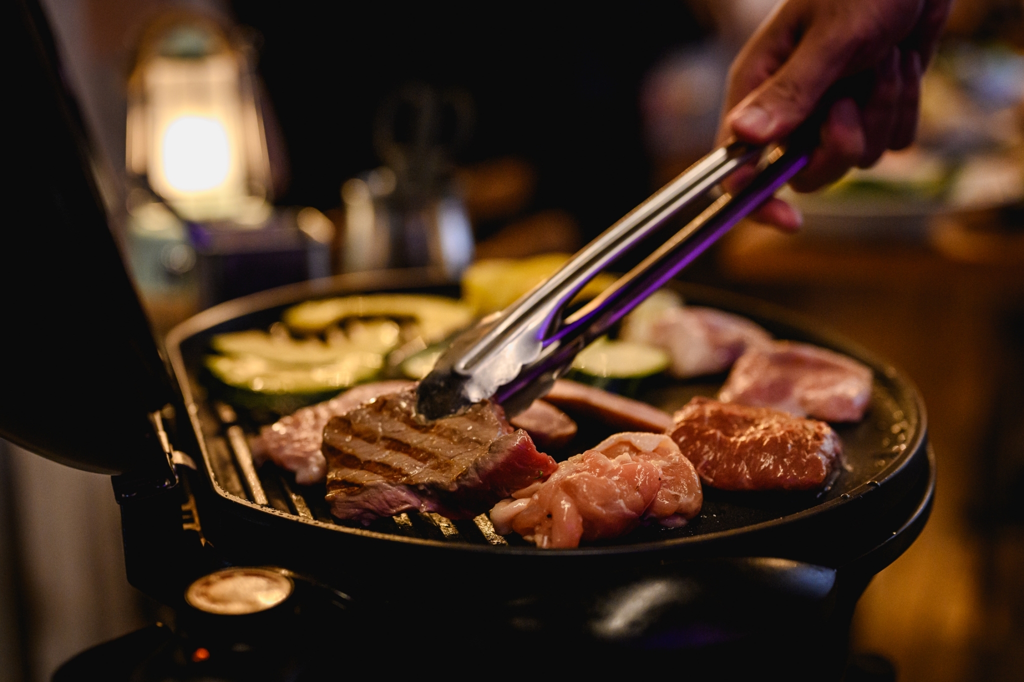 Grilling fresh meat